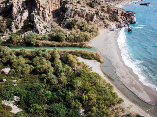 Kourtaliotiko waterfalls and Palm beach Image 6